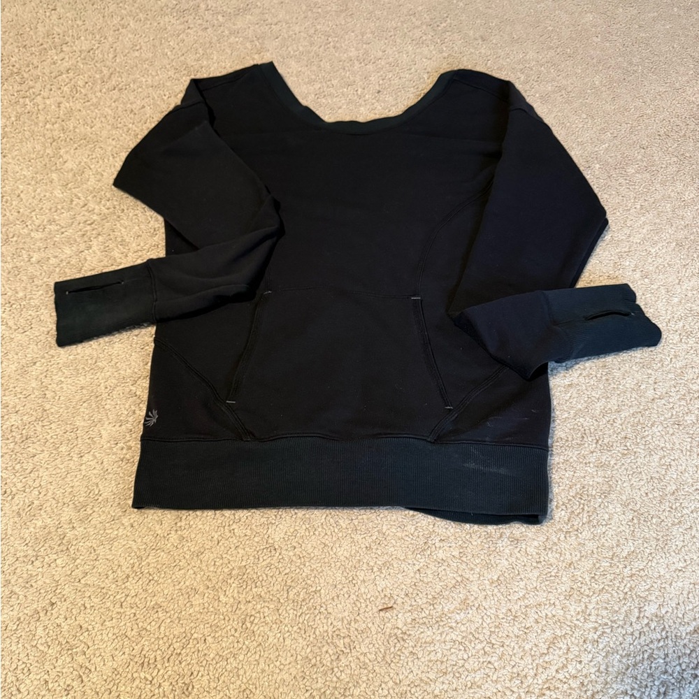 Athleta Black Crew Neck Top/ off the shoulder top.
